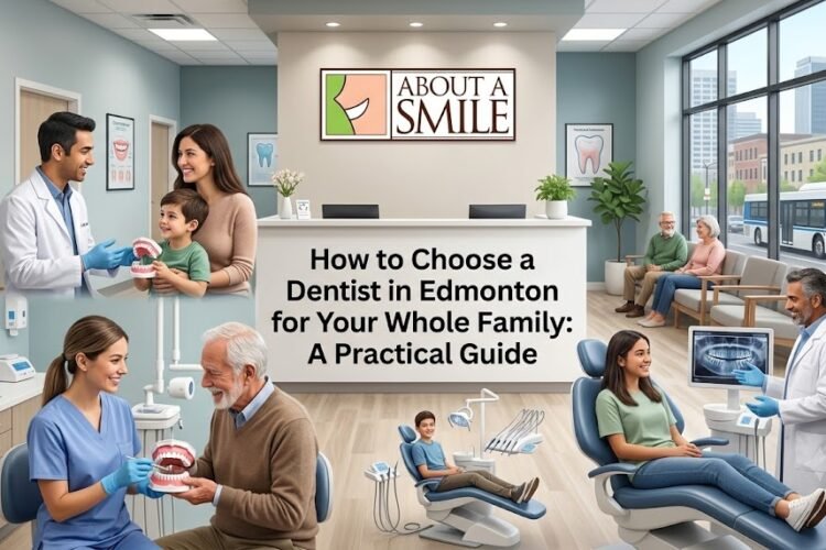 Family dentist in Edmonton providing dental care for patients of different ages