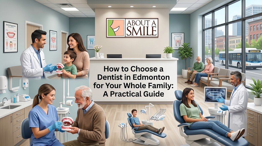 Family dentist in Edmonton providing dental care for patients of different ages